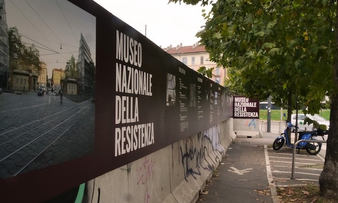 Il cantiere del Museo Nazionale della Resistenza parla alla città: le cesate e un totem interattivo raccontano il progetto